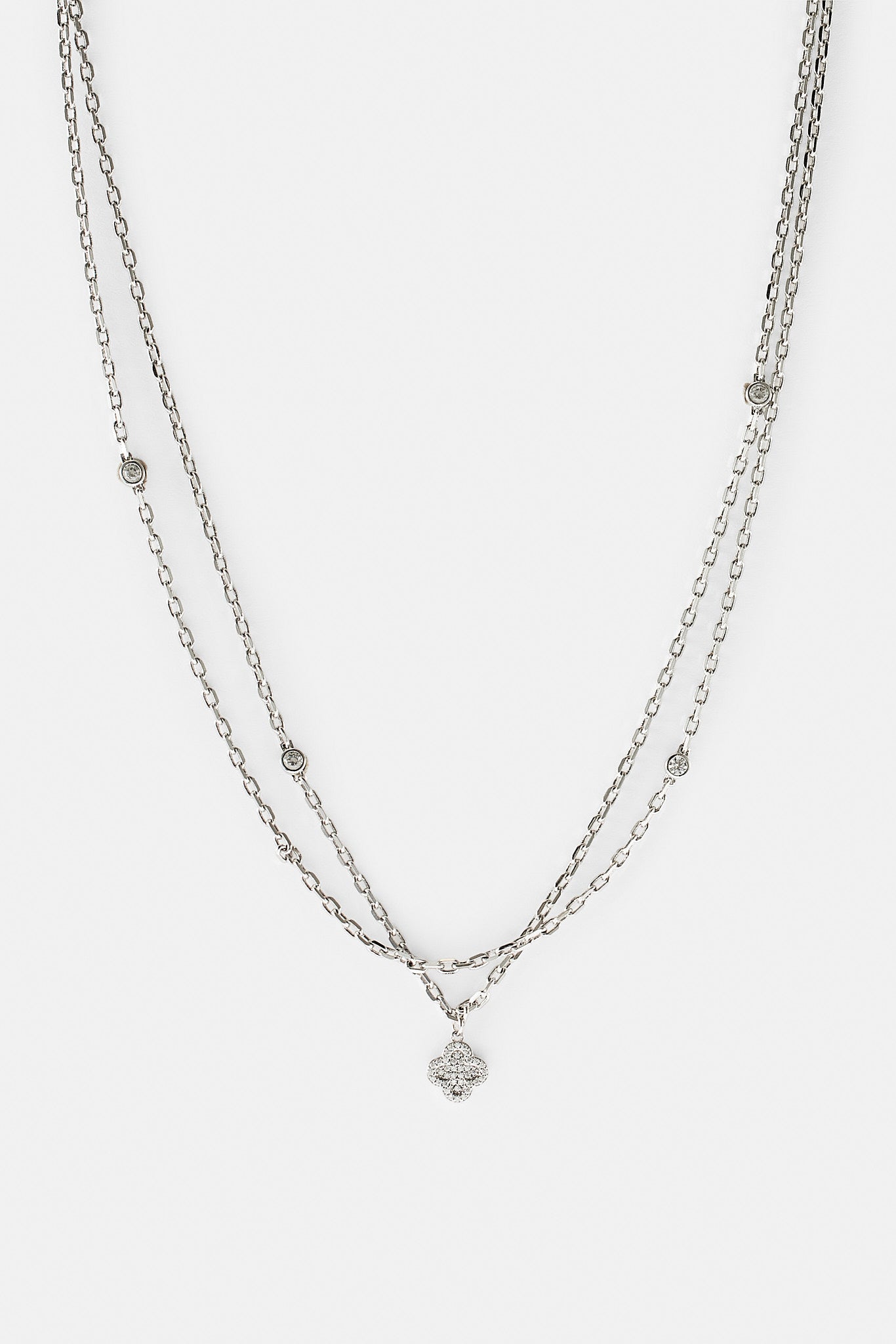 Doppellagige Rolo-Halskette mit Eis- und Motivmotiv – 15 mm